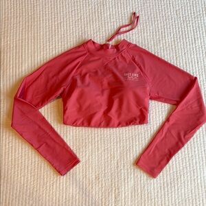 Salt Life Vibrant pink Long Sleeve swim Crop Top